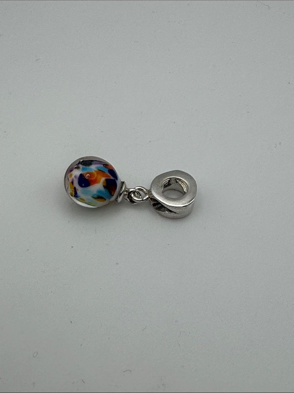 Multicolor Glass Dangle sterling silver 925 Charm Pendant - Pandora style